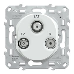 Prise TV/R/SAT pour câble coaxial Ovalis S320461 Blanc 
