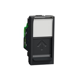 Prise RJ45 simple cat 6 FTP Unica NU344754 anthracite 1 module mécanisme seul
