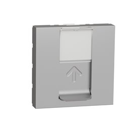Prise RJ45 simple cat 6A blindé STP FTP Unica NU344930 Aluminium 2 modules mécanisme seul