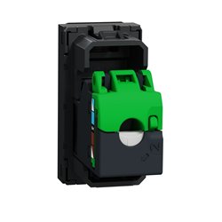 Prise RJ45 simple cat 6A blindé STP FTP Unica NU344854 anthracite 1 module mécanisme seul