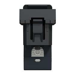 Prise RJ45 simple cat 6A blindé STP FTP Unica NU344854 anthracite 1 module mécanisme seul