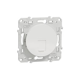 Prise RJ45 grade 1 (téléphone + informatique) cat. 6 UTP à vis Odace  S520475 Blanc 