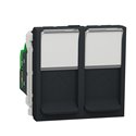 Prise RJ45 double cat 6 STP Unica NU342654 anthracite 2 modules mécansime seul