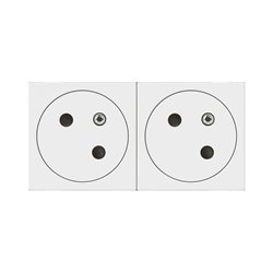 Prise 2x2P+T Surface Mosaic Link a raccordement lateral 4 modules blanc 077142L