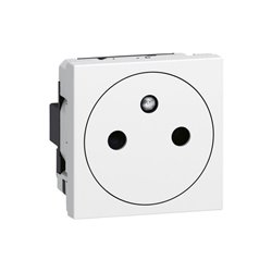 Prise 2P+T Surface Mosaic 2 modules avec connexion bornes automatiques blanc 077111L