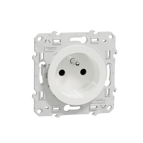 Prise de courant 2P+T Odace S520049 Blanc 
