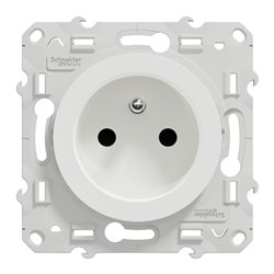 Prise de courant 2P+T Odace S520049 Blanc 