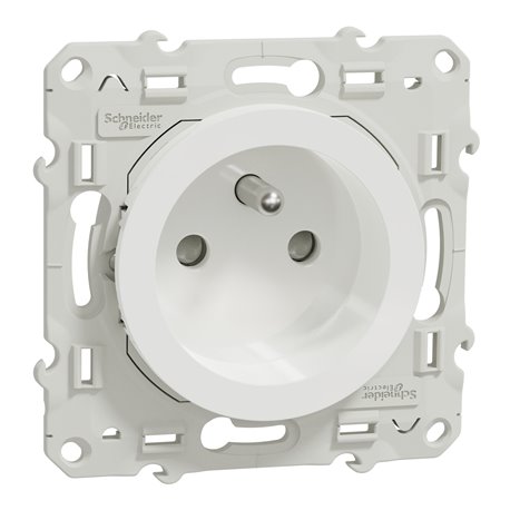 Prise de courant 2P+T Odace S520059 Blanc 