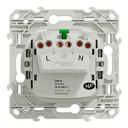 Prise de courant 2P+T Odace S520059 Blanc 