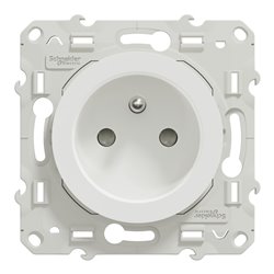 Prise de courant 2P+T Odace S520059 Blanc 