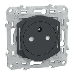 Prise de courant 2P+T 16A affleurante bornes auto Ovalis S340052 anthracite 