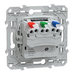 Prise de courant 2P+T 16A affleurante bornes auto Ovalis S340052 anthracite 