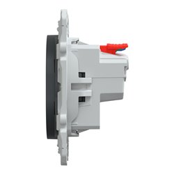 Prise de courant 2P+T 16A affleurante bornes auto Ovalis S340052 anthracite 