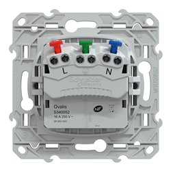 Prise de courant 2P+T 16A affleurante bornes auto Ovalis S340052 anthracite 