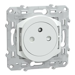Prise de courant 2P+T 16A affleurante bornes automatiques Ovalis S320052 Blanc 