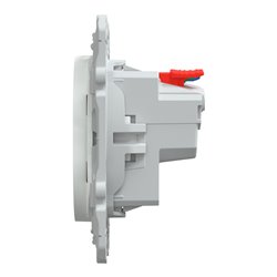 Prise de courant 2P+T 16A affleurante bornes automatiques Ovalis S320052 Blanc 