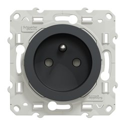 Prise de courant 2P+T à vis connexion rapide Odace  S540059 Anthracite 