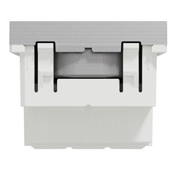 Prise 2P+T FR 90° raccord rapide traversant Unica NU305930 Aluminium mécanisme seul