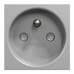 Prise 2P+T FR 90° raccord rapide traversant Unica NU305930 Aluminium mécanisme seul