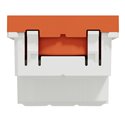 Prise 2P+T FR 90° raccord rapide traversant Unica NU305961 Orange mécanisme seul