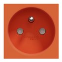 Prise 2P+T FR 90° raccord rapide traversant Unica NU305961 Orange mécanisme seul