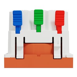 Prise 2P+T FR 90° raccord rapide traversant Unica NU305961 Orange mécanisme seul