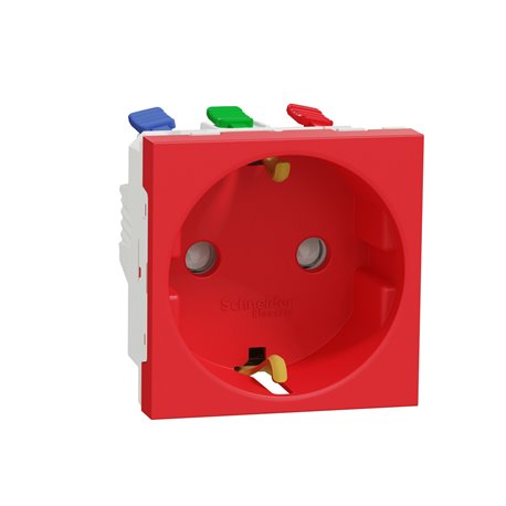Prise 2P+T DE connexion rapide Unica NU305703 Rouge mécanisme seul