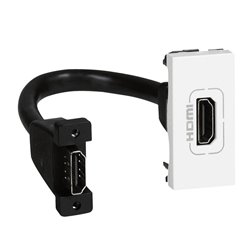 Prise HDMI Type-A version 2.0 preconnectorisée Mosaic 1 module blanc 078778