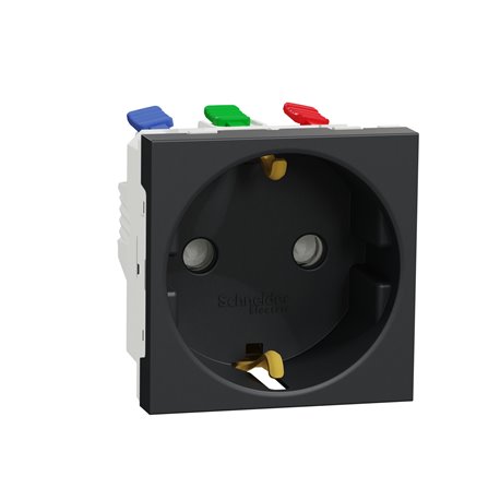 Prise 2P+T DE connexion rapide Unica NU305754 anthracite mécanisme seul