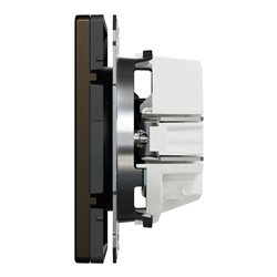 Prise de courant 2P+T FR D-Life MTN2500-6052 Métal mocca mécanisme et enjoliveur