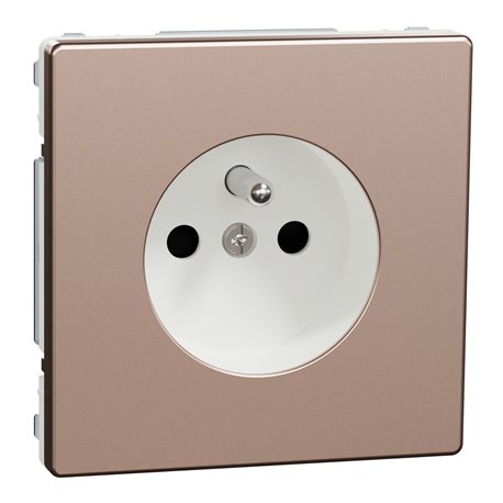Prise de courant 2P+T FR D-Life MTN2500-6051 Métal champagne mécanisme et enjoliveur