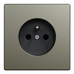 Prise de courant 2P+T FR D-Life MTN2500-6050 Métal nickel mécanisme et enjoliveur