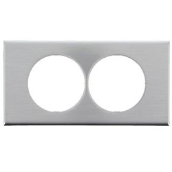 Plaque Celiane métal 2 postes pour rénovation entraxe 57mm inox brossé 069108