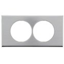Plaque Celiane métal 2 postes pour rénovation entraxe 57mm inox brossé 069108