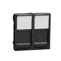 Prise pour 2 RJ45 S-One Unica NU942054 anthracite 2 modules mécansime seul
