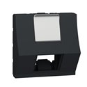 Prise pour 1 RJ45 S-One incliné Unica NU940754 anthracite 2 modules mécansime seul