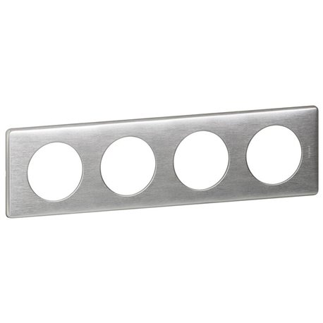 Plaque Celiane métal 4 postes finition aluminium 068924