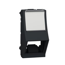 Prise pour 1 RJ45 S-One incliné Unica NU940654 anthracite 1 module mécanisme seul