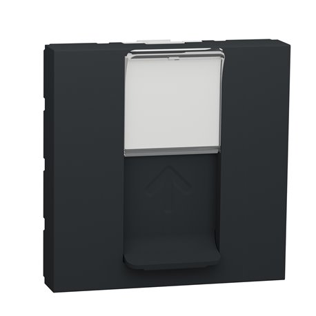 Prise pour 1 RJ45 Keystone/Systimax Unica NU946154 anthracite 2 modules mécansime seul Prise pour 1 RJ45 Keystone/Systimax Unica NU946154 anthracite 2 modules mécansime seul