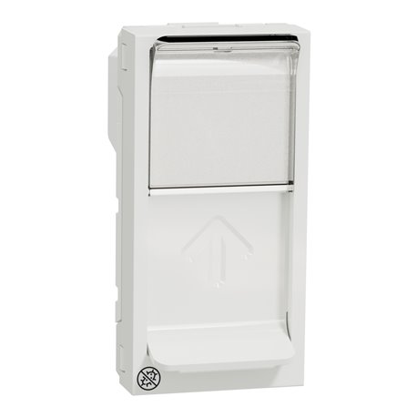 Prise pour 1 RJ45 Keystone/Systimax Unica NU946020 Blanc antibactérien 1 module mécanisme seul Prise pour 1 RJ45 Keystone/Systimax Unica NU946020 Blanc antibactérien 1 module mécanisme seul