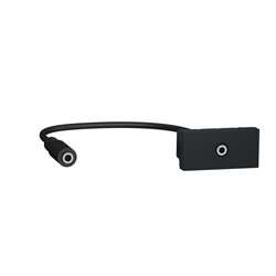 Prise mini jack 3,5mm préconnectorisée Unica NU343354 anthracite 1 module mécanisme seul