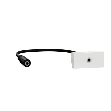 Prise mini jack 3,5mm préconnectorisée Unica NU343318 Blanc 1 module mécanisme seul