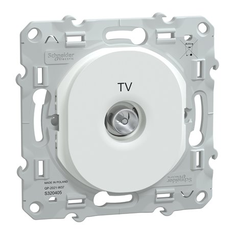 Prise individuelle TV simple Ovalis S320405 Blanc 