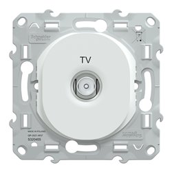 Prise individuelle TV simple Ovalis S320405 Blanc 