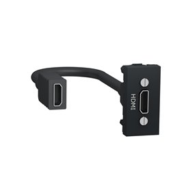 Prise HDMI préconnectorisée Unica NU343054 anthracite 1 module mécanisme seul