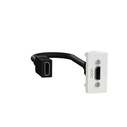 Prise HDMI préconnectorisée Unica NU343018 Blanc 1 module mécanisme seul