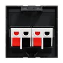 Prise haut-parleur 2 sorties rouge + noir Unica NU348654 anthracite 2 modules mécansime seul