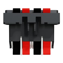 Prise haut-parleur 2 sorties rouge + noir Unica NU348654 anthracite 2 modules mécansime seul