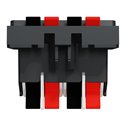 Prise haut-parleur 2 sorties rouge + noir Unica NU348654 anthracite 2 modules mécansime seul