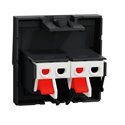Prise haut-parleur 2 sorties rouge + noir Unica NU348654 anthracite 2 modules mécansime seul